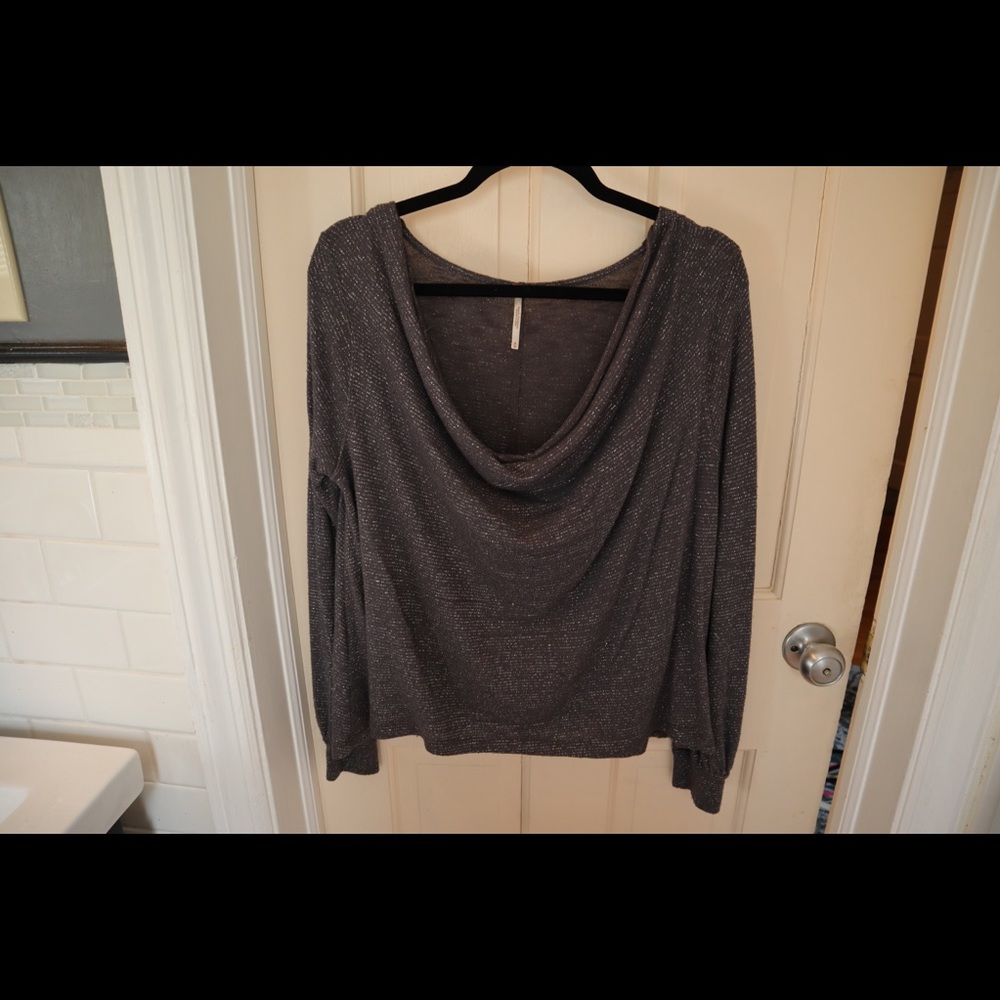 Free People Sparkle Cowl Neck Top